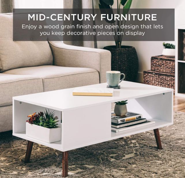 Best Choice Products Wooden Mid-Century Modern Coffee Table